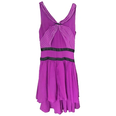 Pre-owned Anna Molinari Silk Mid-length Dress In Purple