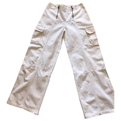 Pre-owned Max & Co Large Pants In White