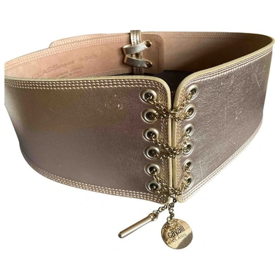 Pre-owned Class Cavalli Leather Belt In Gold