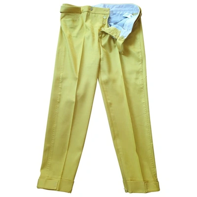 Pre-owned Anna Molinari Straight Pants In Yellow