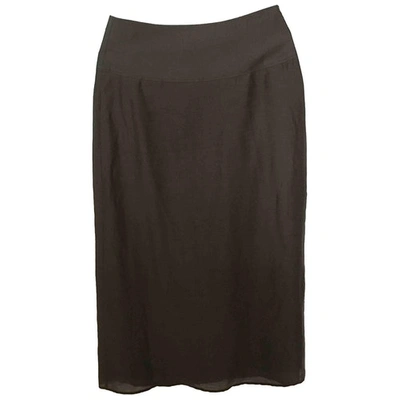 Pre-owned Max & Co Linen Maxi Skirt In Brown