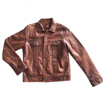 Pre-owned Adriano Goldschmied Leather Vest In Brown