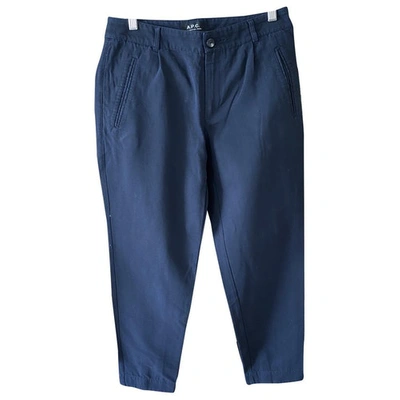 Pre-owned Apc Navy Cotton Trousers