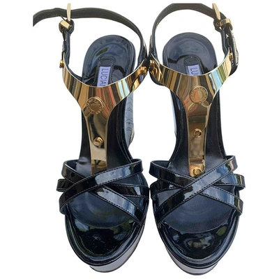 Pre-owned Luciano Padovan Leather Sandals In Black