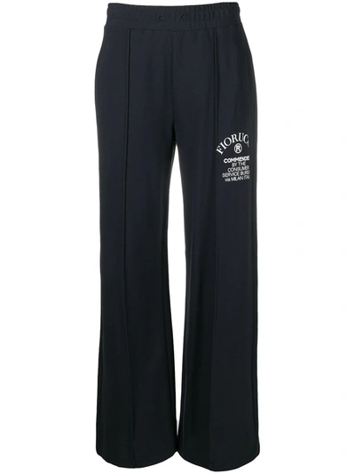 Fiorucci Commended Wide Leg Track Trousers In Blue
