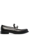 MOSCHINO LOGO-PLAQUE LEATHER LOAFERS
