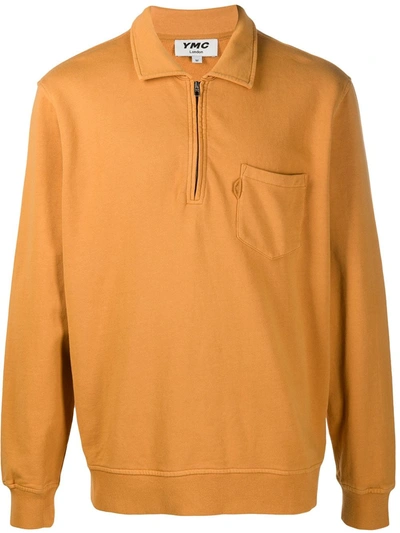 Ymc You Must Create Sugden Half-zip Sweatshirt In Yellow