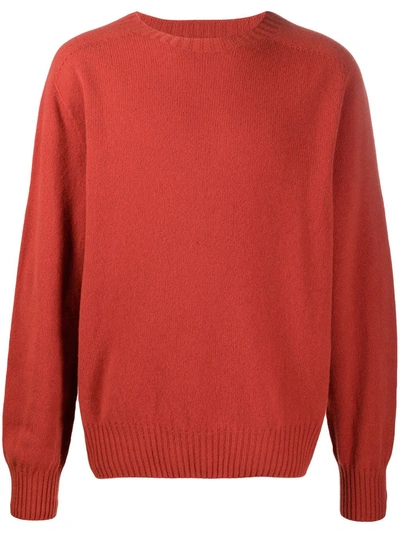 Ymc You Must Create Crew Neck Knitted Jumper In Orange
