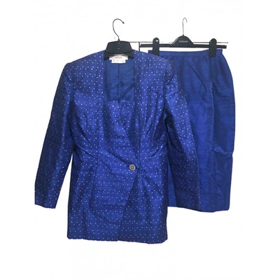 Pre-owned Hanae Mori Silk Suit Jacket In Blue