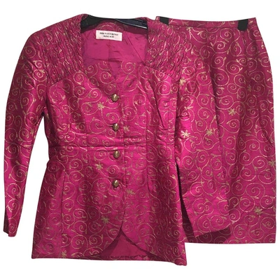 Pre-owned Hanae Mori Silk Suit Jacket In Pink