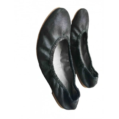 Pre-owned Berenice Leather Ballet Flats In Black