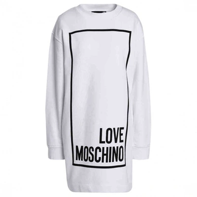 Pre-owned Moschino Love Mid-length Dress In White