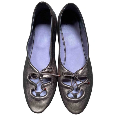 Pre-owned Henry Leather Ballet Flats In Gold