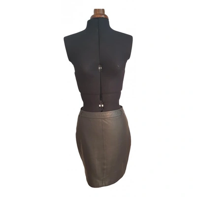 Pre-owned Minimum Leather Mini Skirt In Grey