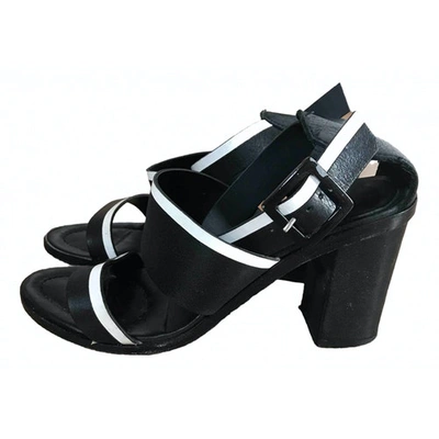 Pre-owned Max & Co Leather Sandal In Black