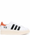ADIDAS Y-3 YOHJI YAMAMOTO ADIDAS Y-3 YOHJI YAMAMOTO MEN'S WHITE LEATHER SNEAKERS,FX1747 4