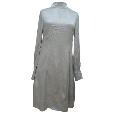Pre-owned Charlotte Sparre Silk Mid-length Dress In Grey