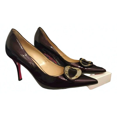 Pre-owned Luciano Padovan Patent Leather Heels In Burgundy