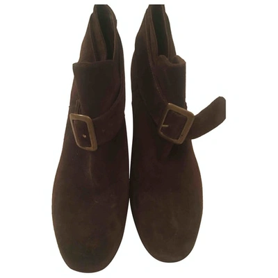 Pre-owned Agnès B. Leather Ankle Boots In Brown
