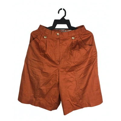 Pre-owned Hanae Mori Orange Cotton Shorts