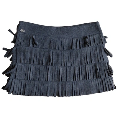 Pre-owned Byblos Wool Mini Skirt In Grey