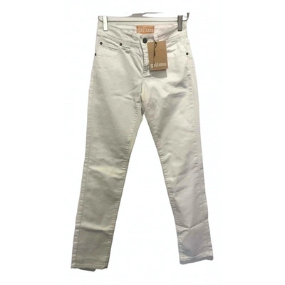 Pre-owned Galliano Slim Jeans In White