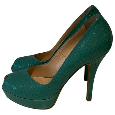 Pre-owned Chiarini Bologna Leather Heels In Green