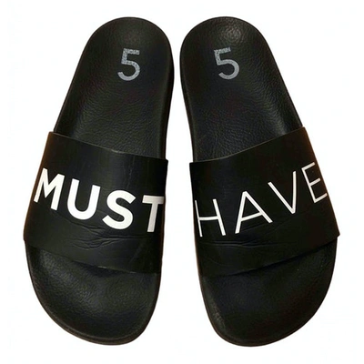 Pre-owned 5 Preview Black Plastic Sandals