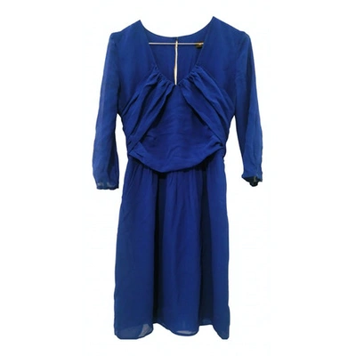 Pre-owned Max & Co Silk Mini Dress In Blue