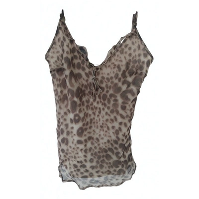 Pre-owned Max & Co Silk Camisole In Camel