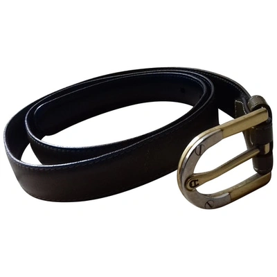 Pre-owned Aigner Leather Belt In Khaki