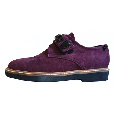 Pre-owned Byblos Lace Ups In Burgundy