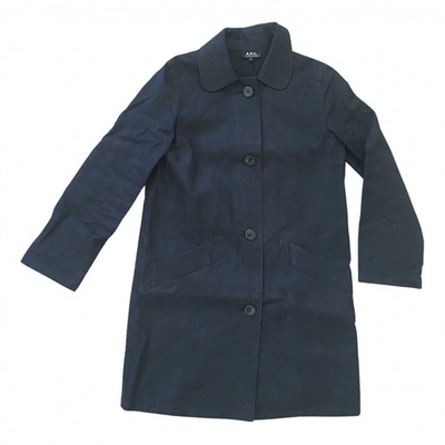 Pre-owned Apc Linen Coat In Black