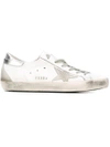 Golden Goose Superstar Distressed Metallic Leather And Suede Sneakers In White