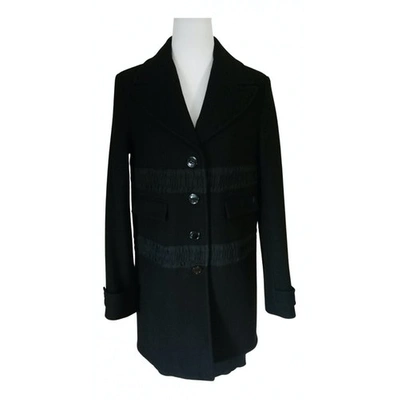 Pre-owned Galliano Wool Peacoat In Black