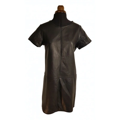 Pre-owned Ibana Leather Mid-length Dress In Black