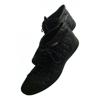 Pre-owned Zilli Leather High Trainers In Black