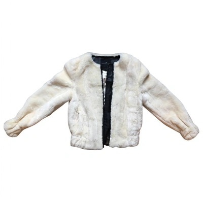 Pre-owned Compagnia Italiana Faux Fur Short Vest In Ecru