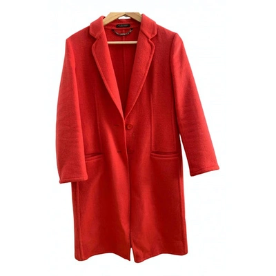 Pre-owned Strenesse Wool Coat In Red