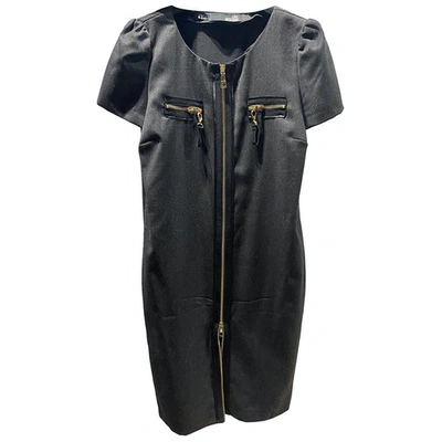 Pre-owned Moschino Love Wool Mini Dress In Anthracite