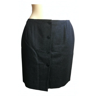 Pre-owned Agnès B. Wool Mini Skirt In Anthracite
