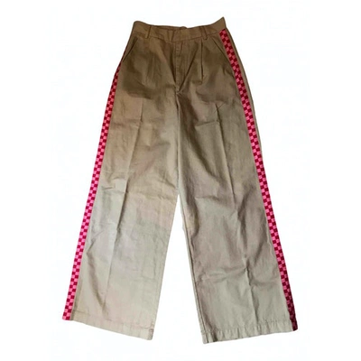 Pre-owned Lazy Oaf Large Pants In Beige