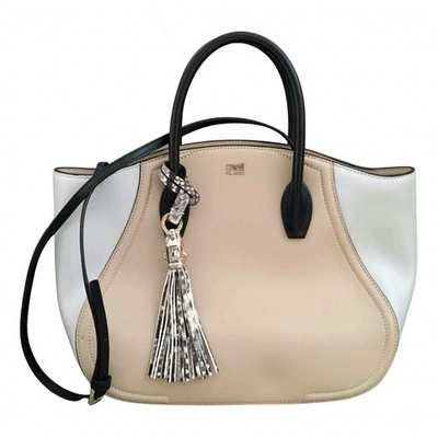 Pre-owned Class Cavalli Leather Handbag In Beige