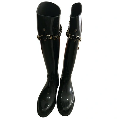 Pre-owned Moschino Love Boots In Black