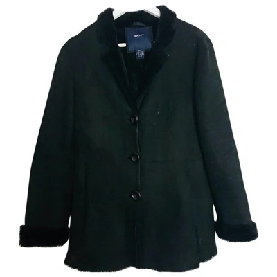 Pre-owned Gant Leather Coat In Black