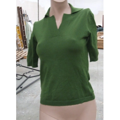 Pre-owned Max & Co Green Cotton Top