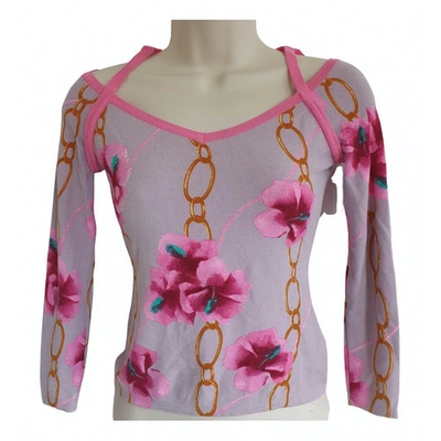 Pre-owned Anna Molinari Jersey Top In Pink
