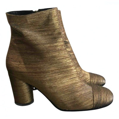 Pre-owned Maliparmi Leather Ankle Boots In Gold