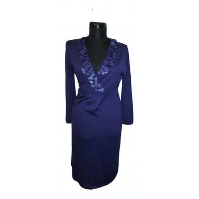 Pre-owned Boden Wool Mid-length Dress In Purple