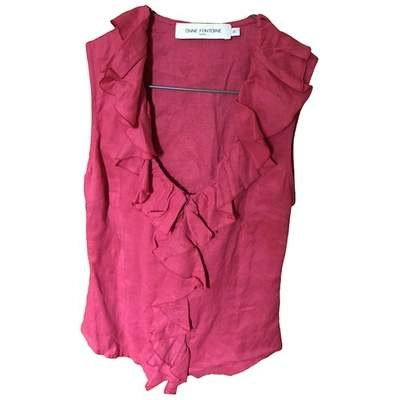 Pre-owned Anne Fontaine Linen Blouse In Pink